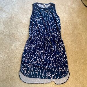 Athleta navy drawstring dress medium tall EUC